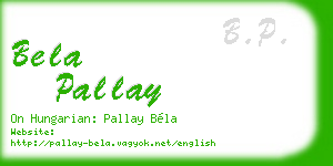 bela pallay business card