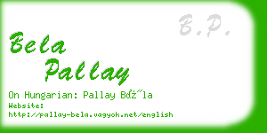 bela pallay business card